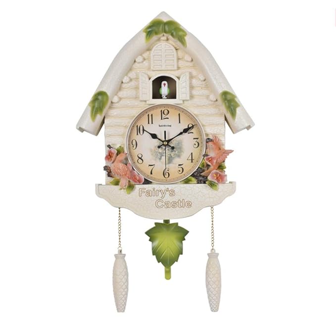 Plastic Cuckoo Wall Clock Living Bird Alarm Clock