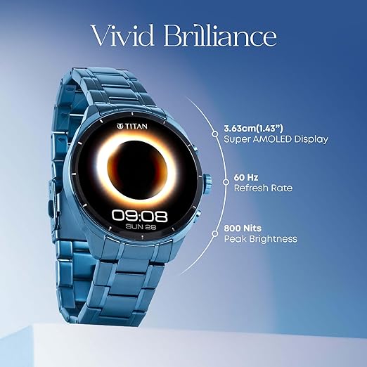 Titan Heritage 1.43" AMOLED Stainless Steel Bracelet Smart Watch